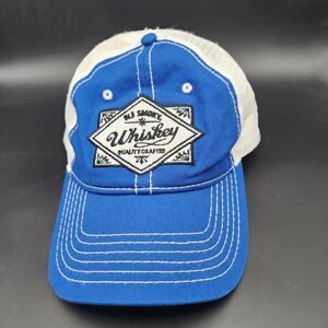 Ole Smoky Whiskey Quality Crafted Otto Blue White Mesh Snapback Hat Cap